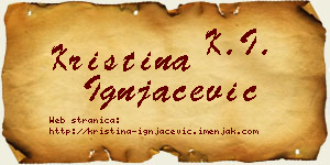 Kristina Ignjačević vizit kartica